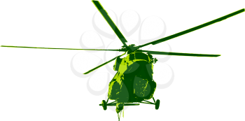 Russian army Mi-8 helicopter. Vector illustration.