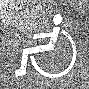 Parking places with disabled signs  on asphalt. Vector illustration.