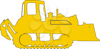 Silhouette of a heavy loaders with a ladle. Vector illustration.