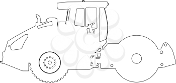 Silhouette of a road roller. Vector illustration.