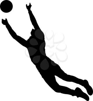 Acrobat jumping up silhouette on a white background.