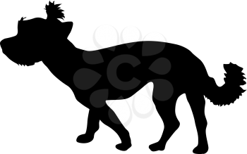 Yorkshire Terrier dog silhouette on a white background.