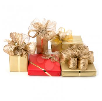 Luxurious gifts isolated on white background