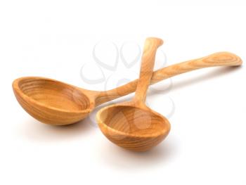 Vintage wooden spoons  isolated on white background