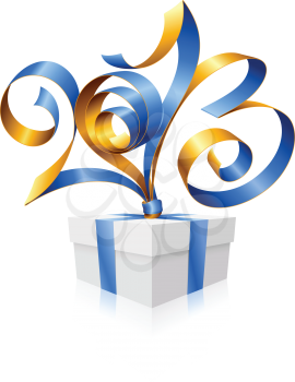 Royalty Free Clipart Image of a New Year Present