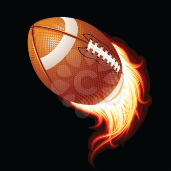 Royalty Free Clipart Image of a Flaming Football