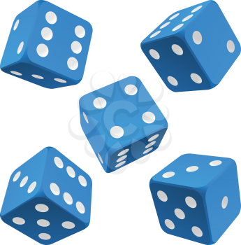 Royalty Free Clipart Image of Blue Dice