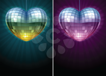 Royalty Free Clipart Image of Two Disco Balls