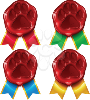 Royalty Free Clipart Image of a Paw Wax Seal