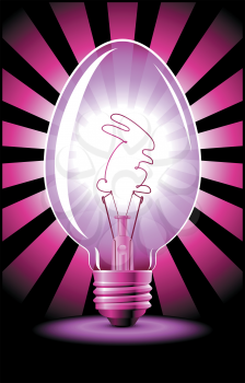 Royalty Free Clipart Image of a Light Bulb and Bunny