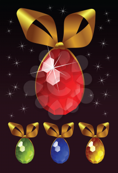 Royalty Free Clipart Image of Jewel Eggs