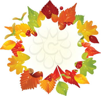 Royalty Free Clipart Image of an Autumn Wreath