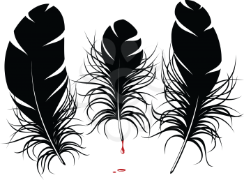 Royalty Free Clipart Image of Feather Pens