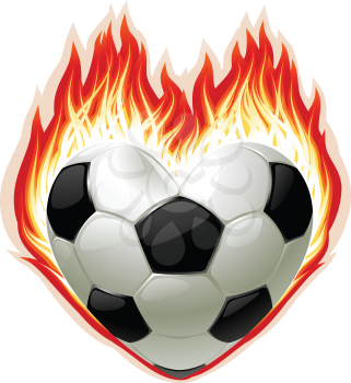 Royalty Free Clipart Image of a Flaming Soccer Ball