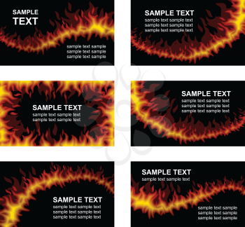 Royalty Free Clipart Image of Cards on Fire