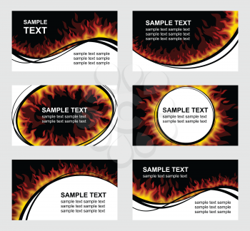 Royalty Free Clipart Image of Fire Cards