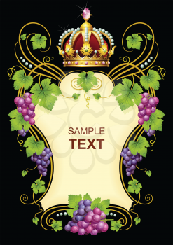 Royalty Free Clipart Image of a Grape Frame
