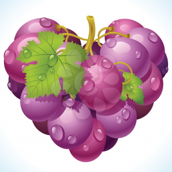 Royalty Free Clipart Image of a Grape Heart