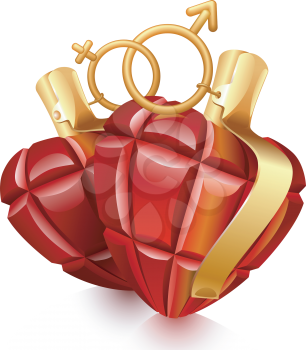 Royalty Free Clipart Image of a Two Grenades