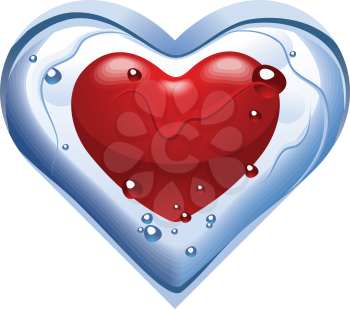 Royalty Free Clipart Image of a Thawing Ice Heart