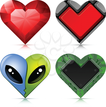 Royalty Free Clipart Image of a Heart Set