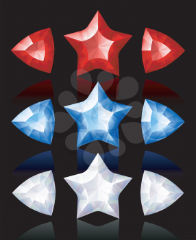 Royalty Free Clipart Image of a Star and Arrow Jewels