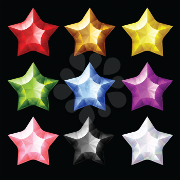 Royalty Free Clipart Image of Jewel Stars