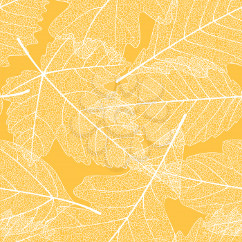 Royalty Free Clipart Image of a Seamless Leaf Pattern
