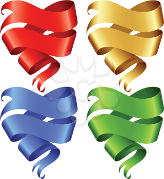 Royalty Free Clipart Image of Ribbon Heart Banners