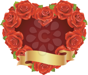 Royalty Free Clipart Image of a Rose Frame
