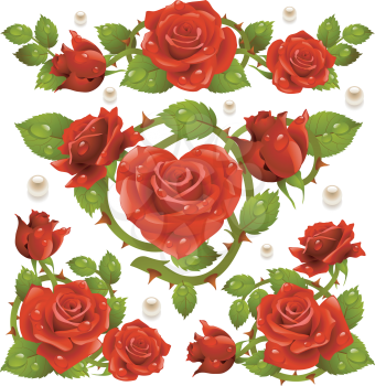 Royalty Free Clipart Image of a Rose Design Elements