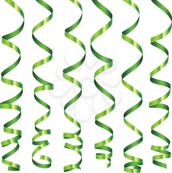 Royalty Free Clipart Image of Green Streamers