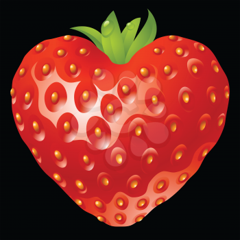 Royalty Free Clipart Image of a Strawberry Heart