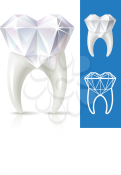 Royalty Free Clipart Image of a Diamond Tooth
