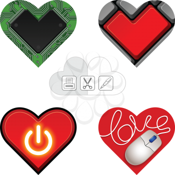 Royalty Free Clipart Image of a Heart Set