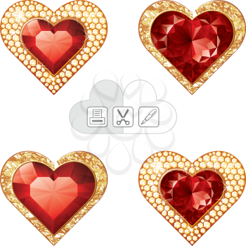Royalty Free Clipart Image of a Heart Jewels