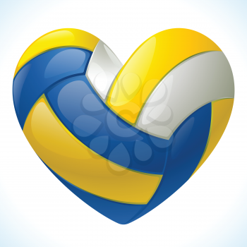Royalty Free Clipart Image of a Volleyball Heart