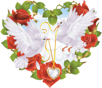 Royalty Free Clipart Image of Love Doves