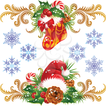 Royalty Free Clipart Image of a Christmas Elements