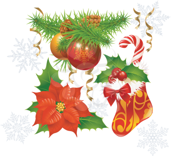 Royalty Free Clipart Image of a Christmas Decorations