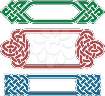 Vector celtic frame set isolated on white background