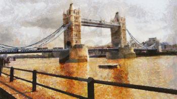 Royalty Free Photo of a Painting of the London Bridge