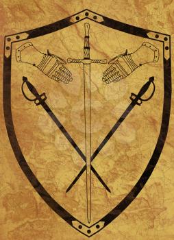 Royalty Free Photo of a 16th Century War Shield of Arms