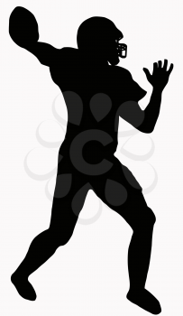 Sport Silhouette - American Football player making ready to throw pass
