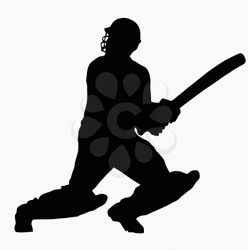 Sport Silhouette - Cricket Batsman hitting ball
