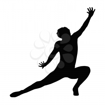 Dancing Lady Kneeling Spread Leg Pose Silhouette