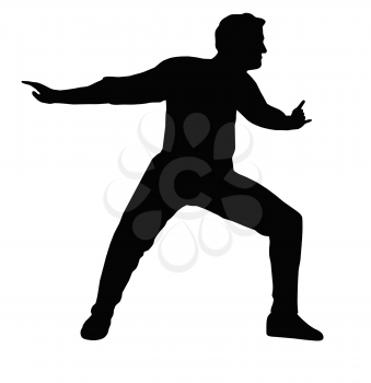 Dancing Boy with Arms Back Forward Step Pose  Silhouette