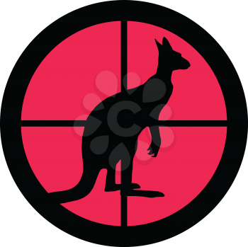 In the scope series – Kangaroo in the crosshair of a gun’s telescope. Can be symbolic for need of protection, being tired of, intolerance or being under investigation.
