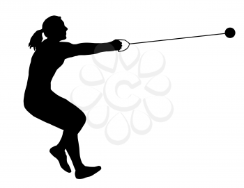 Isolated Image of a Female Hammer Thrower