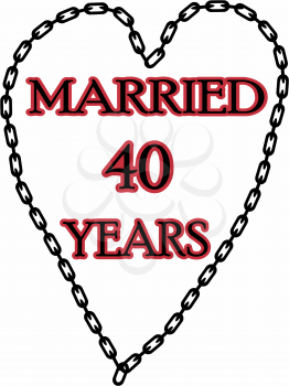 Humoristic marriage / wedding anniversary – chained for 40 years